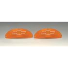 57-130790-1 Premier Quality Products Chevy Parking Light Lenses With Chrome Bowtie