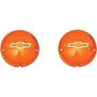 57-130802-1 Premier Quality Products Chevy Parking Light Lenses With Chrome Bowtie