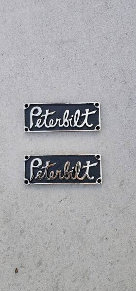 Aftermarket 695682381723 Peterbilt 379 359 389 352 362 Plates Sign Parts Brass Plaque Emblem Narrow Nose