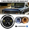 Autoam6702 Unbranded Projector Round Led Headlight Amber Drl For Chevy Pickup