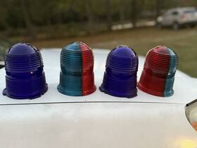 Ap-3863 Crouse-hinds And Ap3863 Vintage Beacon Light Domes Blue Red/blue Split Lot Of 4