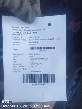 Ar3z-14401-jab Ford Dash Wire Harness 2010 Mustang