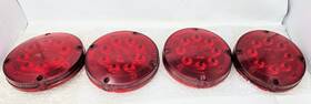 22909-011 Optronics Lot Of 4 7 Inch Round Led Light Red Sae W-2 W2 12 Dot 22909-011 Optronics Lot Of 4 7 Inch Round Led Light Red Sae W-2 W2 12 Dot