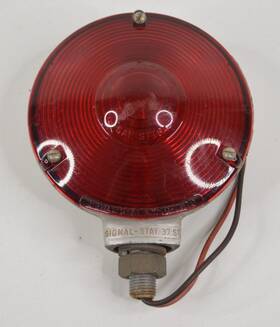 Signal-stat 37st Red Stop Tail Light Metal Housing Cyclostat Ii Lens Tested