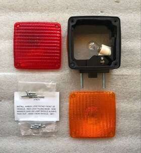 Saeaipp2st80 Tmc 466 476 L/r 4.5 Inch Square Two-side Marker Light Red Amber 2 Post