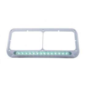 32578 United Pacific Headlight Bezel 14 Led Rectangular Dual Green 32578 United Pacific Headlight Bezel 14 Led Rectangular Dual Green