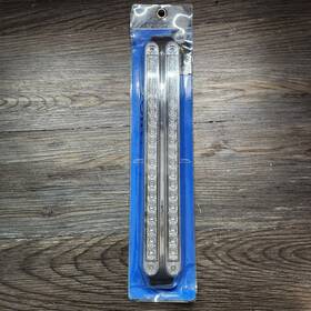 37681 United Pacific Dual 19 Led 12 Inch Reflector Stop Turn And Tail Light Bars Red Led/clear Lens