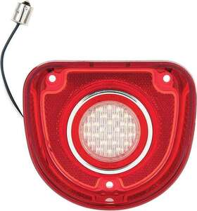 C6852 United Pacific Antique 1968 Bel Air / Biscayne Led Back-up Lens Red With Clear Center