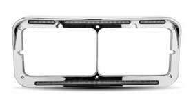 Tu-1029 Universal Headlight Bezel - Flatline Clear Amber Marker Led Tu-1029 Universal Headlight Bezel - Flatline Clear Amber Marker Led