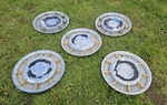 Set Of 1958 Lincoln Premier Accessory 14" Wheel Covers Gold Accents. Fixed Price $629.00.