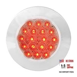 Grand General 75903 Led Light (4" Round Flange Mount Red/clear Chrome Twist. Fixed Price $34.77.