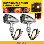 4PCS Motorcycle Amber&red Lamp Running Chrome Bullet Turn Signal Tail Rear Light. Fixed Price $51.28.
