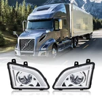 Fit For 2018-2024 Volvo Vnl Pair Front Bumper Fog Lights Led Chrome Housing. Fixed Price $185.99.