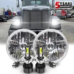 Pair 7 Inch Round Led Headlights Black For Freightliner Century Class 1996-2011. Fixed Price $48.99.