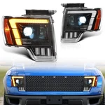 Led Headlights 2009-2014 Ford F-150, Animation Headlamp W/amber White Drl. Fixed Price $399.00.