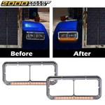 Fit For Dual Rectangle 4X6 Headlamp Clear Lens Chrome Headlight Bezels W/ Visor. Fixed Price $39.00.