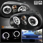 Black Fits 1999-2005 Volkswagen Golf Gti R32 MK4 Led Halo Projector Headlights. Fixed Price $149.38.