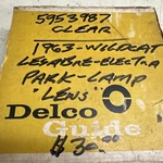 Gm 5953987 Clear Park Lamp Lens 1963 Wildcat, Lesabre, Electra Nos. Fixed Price $30.00.