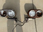 Freightliner Flc Dual Round Headlight Assembly With Brackets, Peterbilt Style. Fixed Price $650.00.