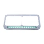 14 Rectangular Dual Headlight Bezel - Green Led/clear Lens. Fixed Price $70.91.