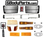 1987 Olds Cutlass 442 Black Euro Grill Front End Package - Lights, Emblem, Decal. Fixed Price $1259.95.