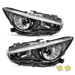 For 2014-2022 Infiniti Q50 Led Drl W/o Afs Black Headlights Assembly Lamps Pair. Fixed Price $262.99.