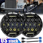 Pair 7 Inch Round Headlights High-low Beam For Freightliner Coronado 2001-2016. Fixed Price $45.49.