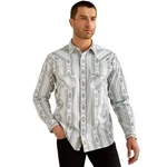 Ariat Men's Heller Retro Fit Aztec Stripe Print Snap Shirt Blue 10054704. Fixed Price $48.44.