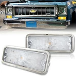 Front Amber Led Clear Park Lamp Lens Stainless Trim Pr For 73-80 Chevy Gmc Truck. Fixed Price $84.50.