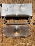 1958-59 Chevrolet Parking Light Lens Clear With Gasket. Fixed Price $7.00.