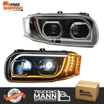 Pair Peterbilt 388 389 Full Led Headlights Chrome Halo Blackout 2008-2022. Fixed Price $525.64.