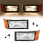 Headlights W/led Bulbs For Mack CH600 CH612 CH613 CL700 1990-2007 CL600 91-99. Fixed Price $225.54.