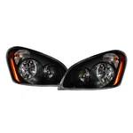 Pair Fit For Freightliner Cascadia 2008-2017 Headlamp Assembly Black W/ Bulb. Fixed Price $170.52.