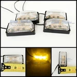 (4) Optronics Lens Amber 3 Led Clearance And Side Marker Light W/ Blk Base. Fixed Price $9.99.