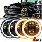 Dot For Chevy 3100 Truck 1958 1959 4PC 5.75" Round Led Headlights Hi Lo Beam Drl. Fixed Price $83.99.