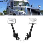 For 2008-2016 Freightliner Cascadia Hood Mirrors Chrome W/turn Signal Left&right. Fixed Price $125.99.