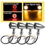 4PCS Motorcycle Amber&red Chrome Bullet Turn Signals/tail Light Mini Front Rear. Fixed Price $43.69.