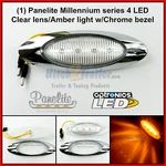 Panelite Millennium 4 Led M1 Clear/ Amber Marker Light W/chrome Bezel 6.5". Fixed Price $13.99.