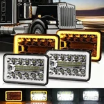 For Kenworth W900 T800 Peterbilt 357 379 378 4PCS 4X6" Led Headlights Hi/lo Drl. Fixed Price $45.12.