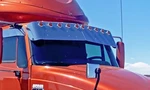 International Prostar 14" Chrome Visior With 3/4" Lights Included. Fixed Price $527.99.