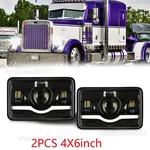 2PCS For Peterbilt 357 379 378 4X6" Hi/lo Beam Led Headlights H4656/4651 Black. Fixed Price $37.09.