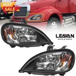 Pair Of Headlights Headlamps W/ Bulb For Freightliner Columbia Black Housing. Fixed Price $115.99.