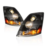 Pair Fit For Volvo Vnl 2004-2015 Headlamp Assembly Black W/bulb High/low Light. Fixed Price $219.94.