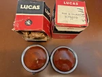 Nos Pair Lucas Amber Lamp Lenses & Rims 575289, Jaguar MK2, XK140/150 +. Fixed Price $30.00.