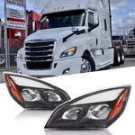For 2018-2024 Freightliner Cascadia Full Led Black Housing Headlights Headlamps. Fixed Price $499.99.