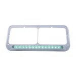 14 Rectangular Dual Headlight Bezel - Green Led/clear Lens. Fixed Price $64.99.