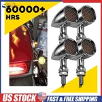 4X Motorcycle Turn Signal Blinker Indicator Light Amber Chrome Bullet Front Rear. Fixed Price $34.19.