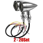 2-20 Motorcycle Chrome Bullet Turn Signal Light Blinker Amber&red Front Rear M10. Fixed Price $48.34.